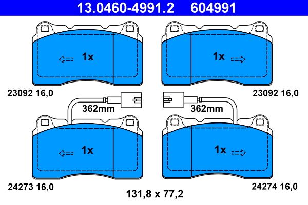 Brake Pad Set, disc brake 13.0460-4991.2