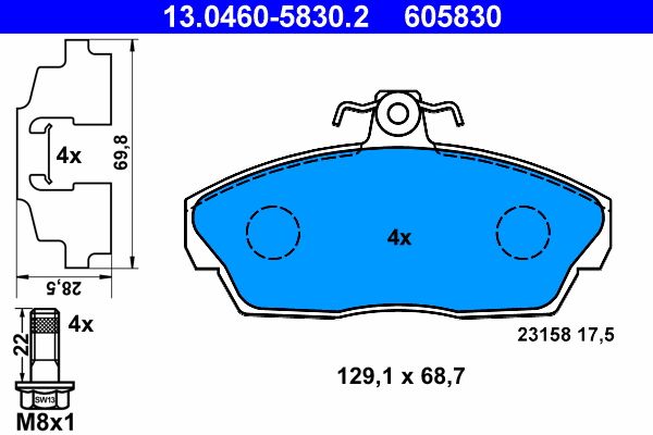 Brake Pad Set, disc brake 13.0460-5830.2