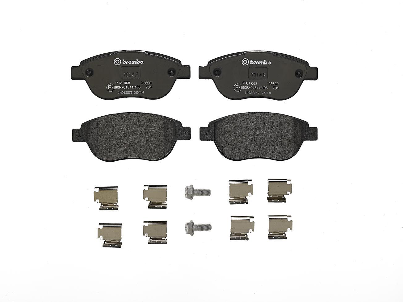 BREMBO P 61 068 - Bremsbelagsatz, Scheibenbremse PRIME LINE