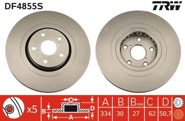 TRW BRAKE DISC - TecDoc 1