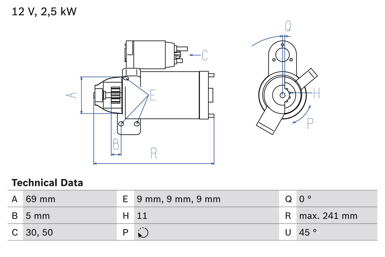 BOSCH 0 986 022 020 Starter