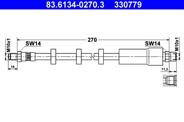 ATE 83.6134-0270.3 - Bremsschlauch
