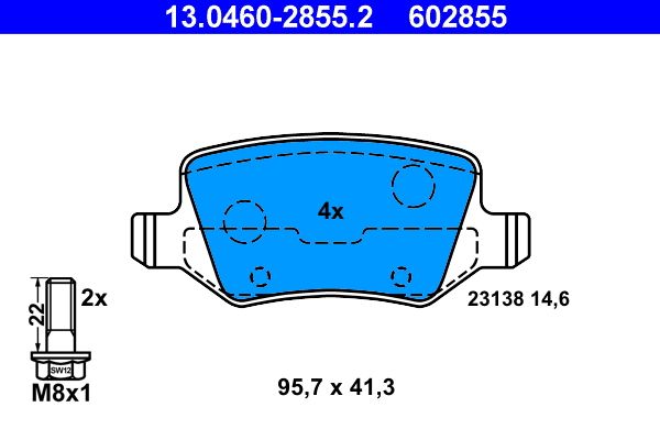 Brake Pad Set, disc brake 13.0460-2855.2