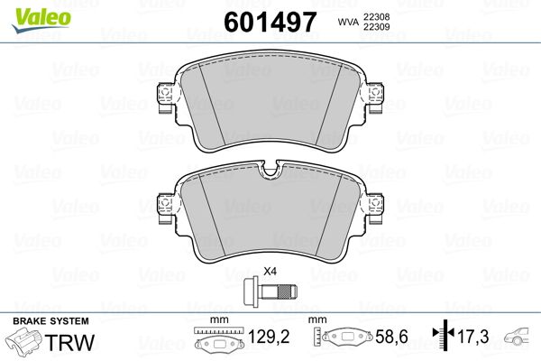 Brake Pad Set, disc brake 601497