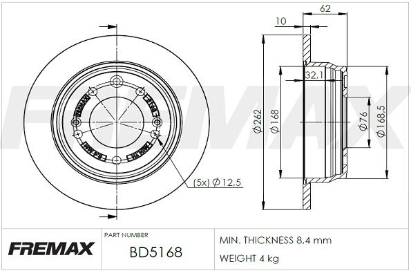 BD-5168 FREMAX féktárcsa