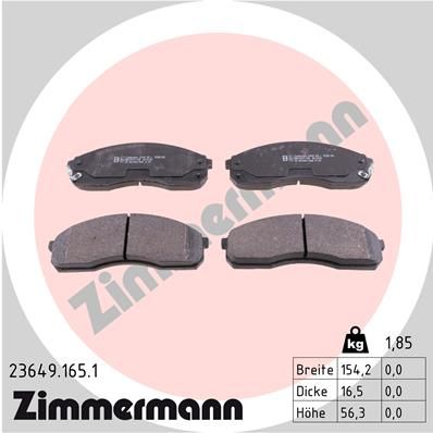 Brake Pad Set, disc brake 23649.165.1