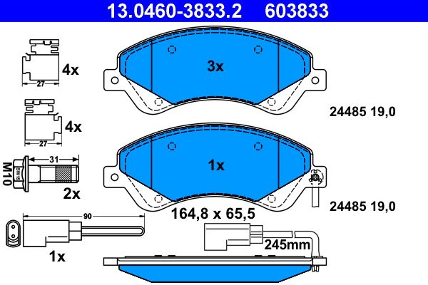 Brake Pad Set, disc brake 13.0460-3833.2