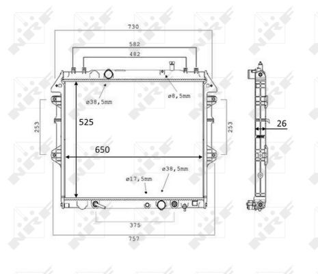 Radiator, engine cooling 58534