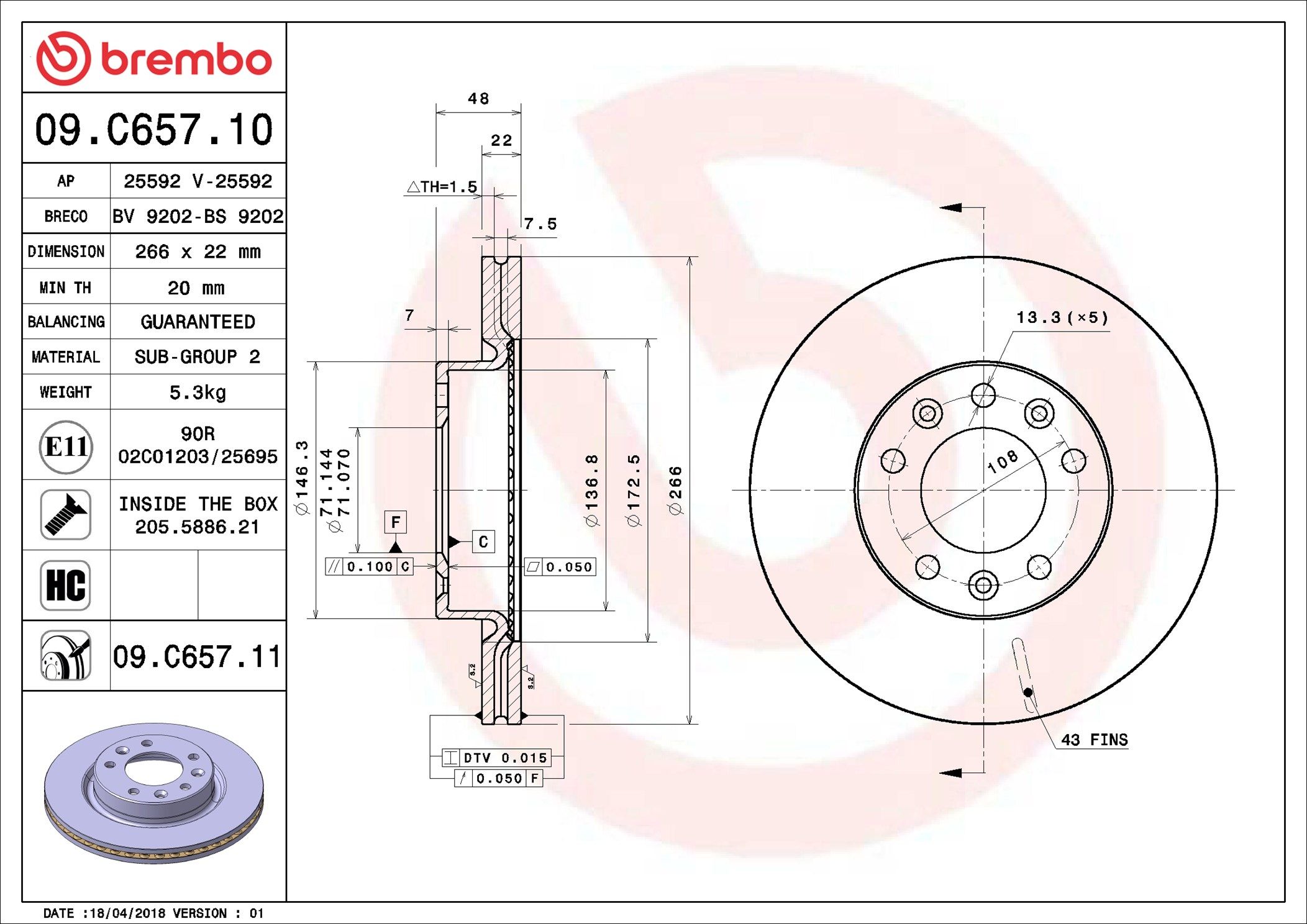 PEUGEOT 308 TOURING HDi 08-11 (FRT) - TecDoc 1