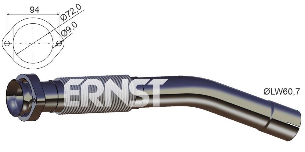 Reparaturrohr, Mittelschalldämpfer