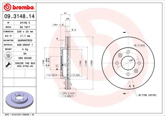 Brake Disc 09.3148.14