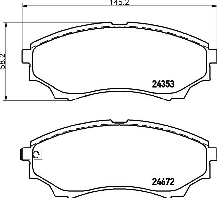 Комплект тормозных колодок, дисковый тормоз 8DB 355 012-381