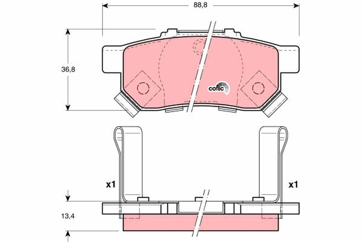 Brake Pad Set, disc brake GDB3174