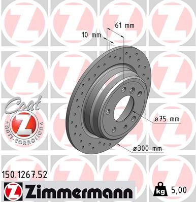 ZIMMERMANN 150.1267.52 - Bremsscheibe SPORT Z