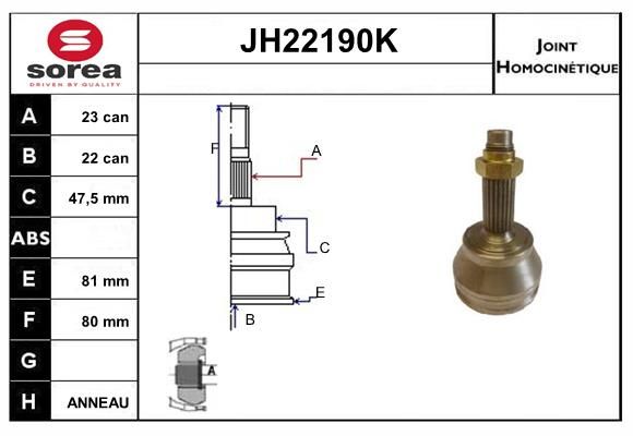 KIT CV JOINT AVEC KR078 - FIESTA