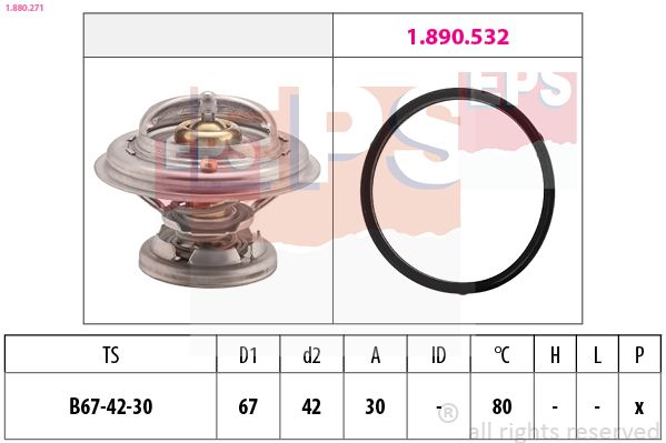 1.880.271 EPS Made in Italy - OE Equivalent termosztát, hűtőfolyadék