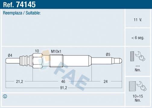 Свеча накаливания 74145