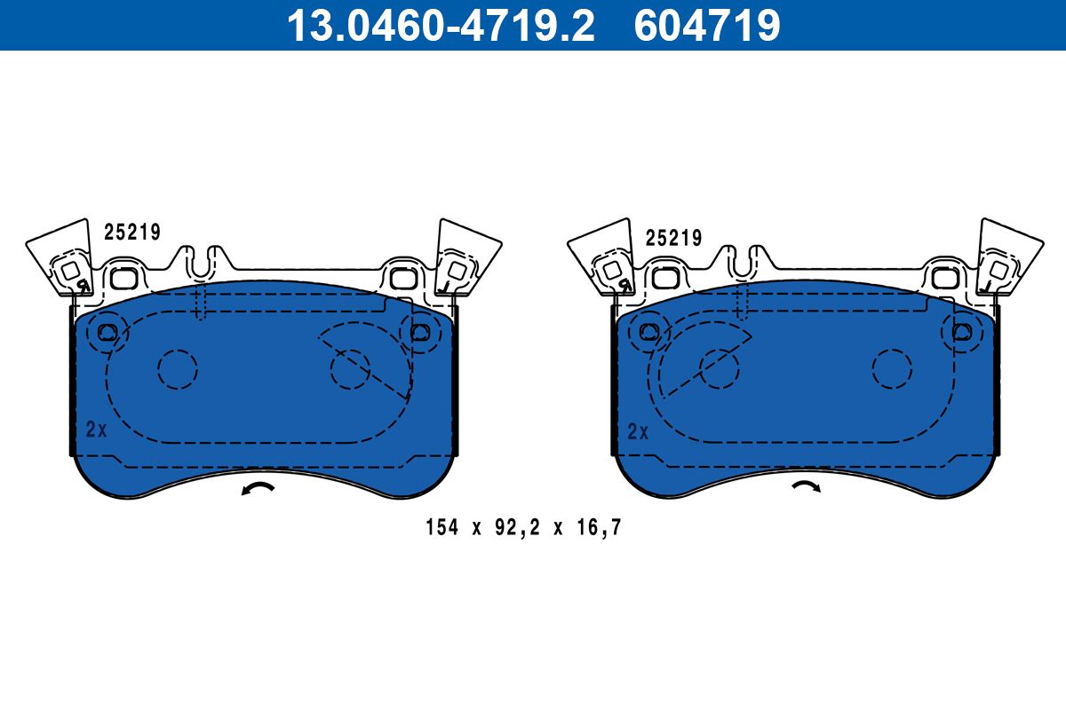 Ate 13.0460-4719.2 Bremsbelagsatz, Scheibenbremse