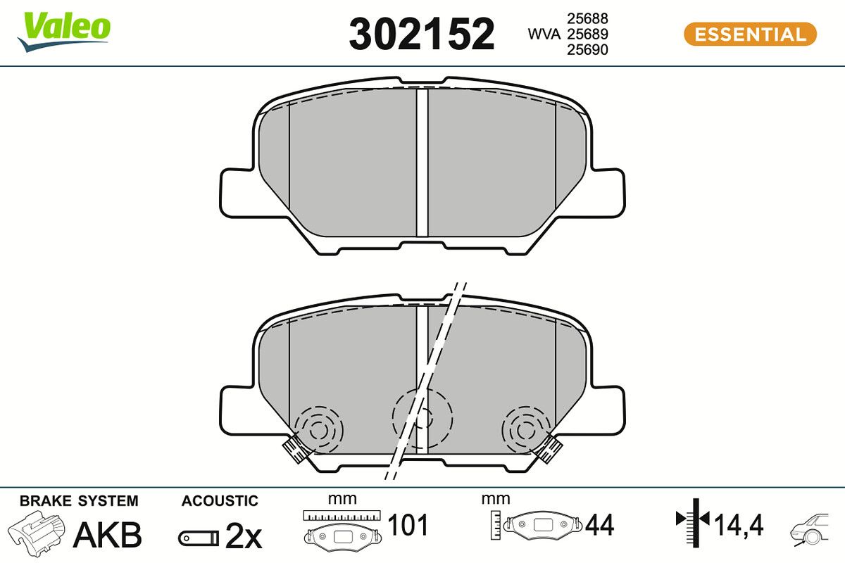 VALEO 302152 - Bremsbelagsatz, Scheibenbremse