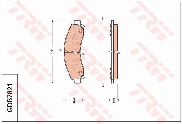 TRW DISC BRAKE PADS - TecDoc Only