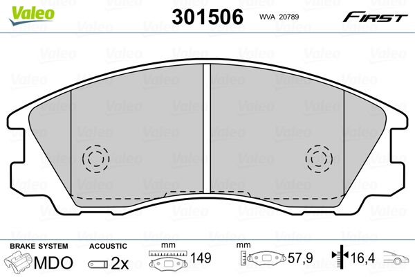 Brake Pad Set, disc brake 301506