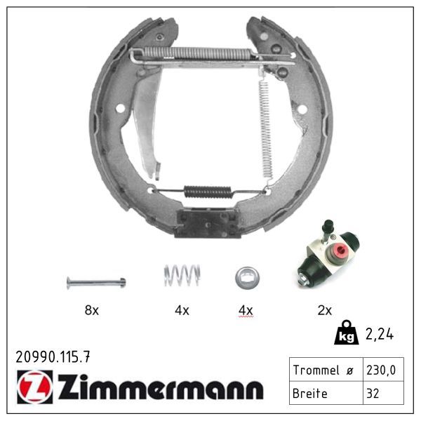 Zimmermann 20990.115.7 Bremsbackensatz