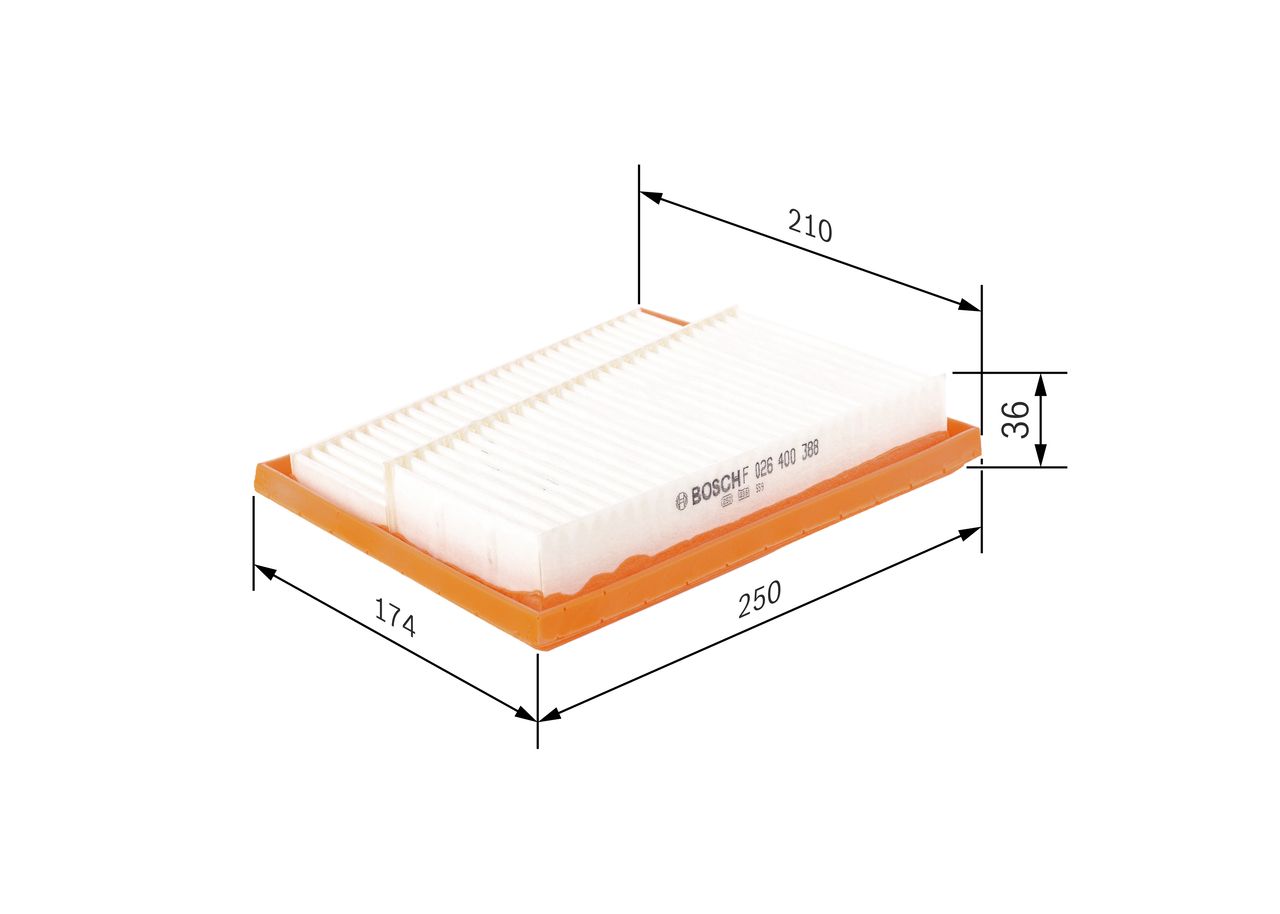 BOSCH F 026 400 388 - Luftfilter