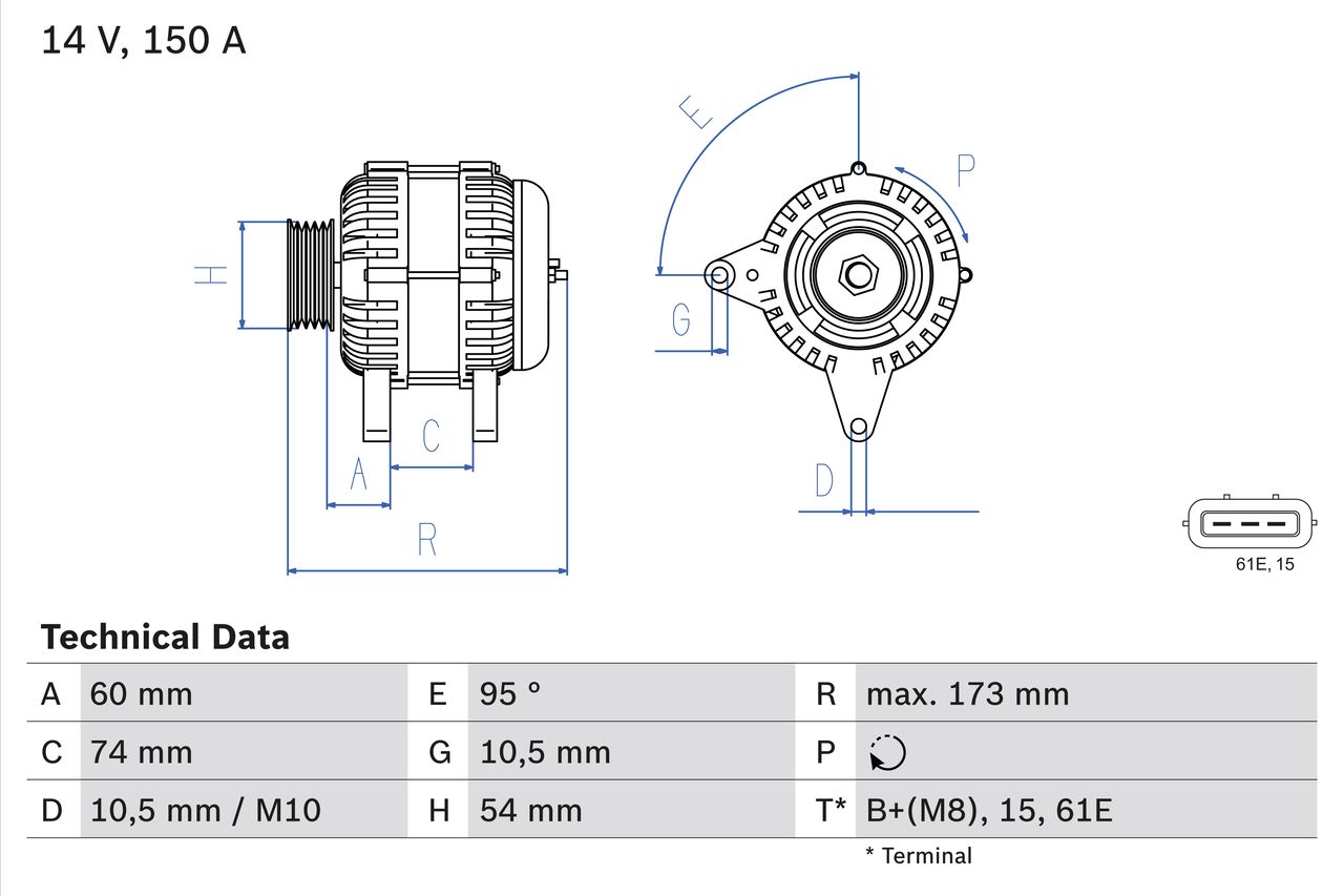 BOSCH 0 986 045 031 Alternator