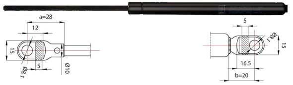 Gasfeder, Motorhaube