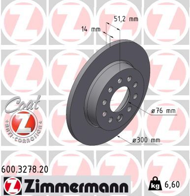 Zimmermann 600.3278.20 Bremsscheibe