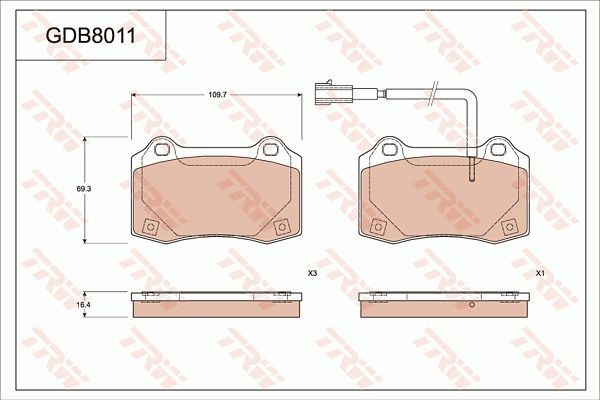 TRW DISC BRAKE PADS - TecDoc Only