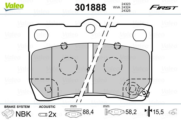 Brake Pad Set, disc brake 301888