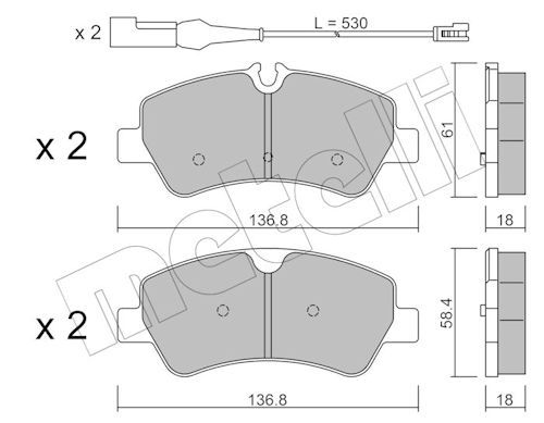 METELLI 22-0991-1 - Bremsbelagsatz, Scheibenbremse
