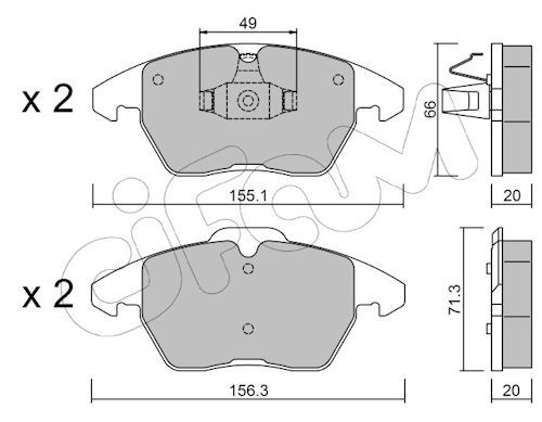Bremsbelagsatz, Scheibenbremse