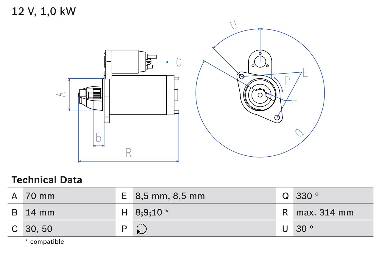 BOSCH 0 986 018 570 Starter