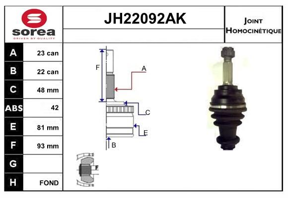 KIT CV JOINT AVEC KR078 - MICRA