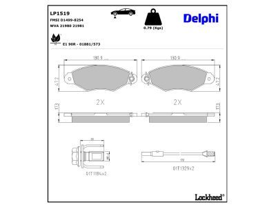 DELPHI LP1519 - Bremsbelagsatz, Scheibenbremse