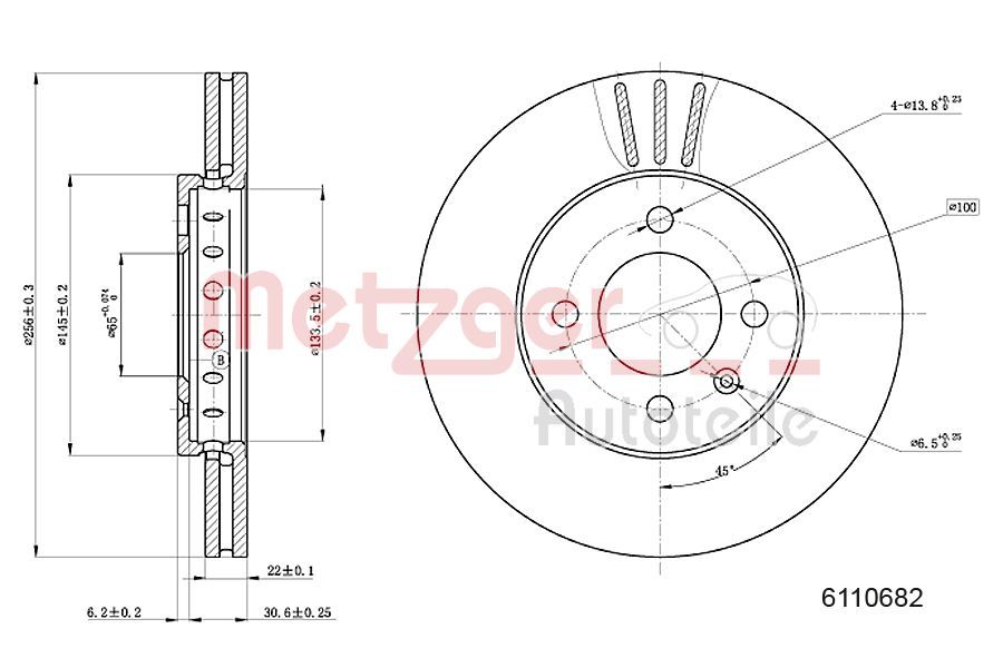 6110682 METZGER GREENPARTS féktárcsa