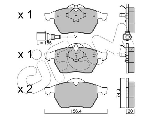 Комплект тормозных колодок, дисковый тормоз 822-181-4