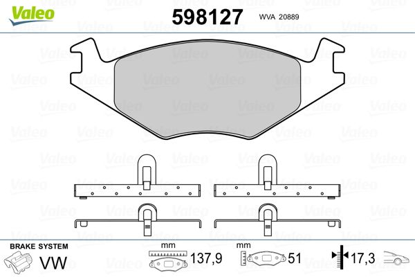 PLAQ FREIN VW GOLF II, POLO II, III  .