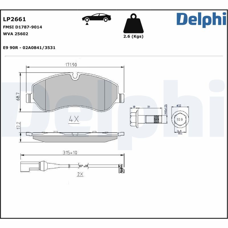 Brake Pad Set, disc brake LP2661