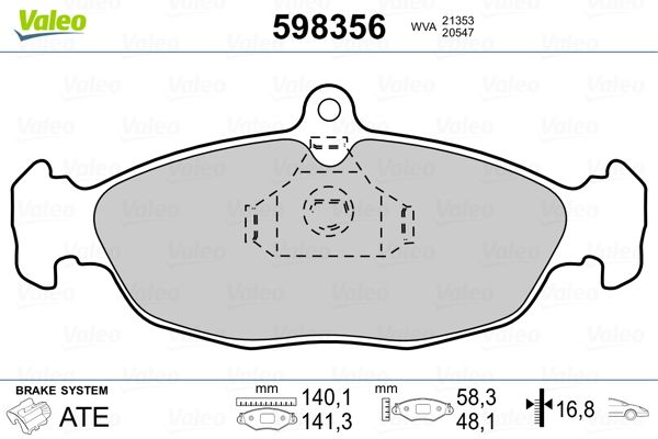 Brake Pad Set, disc brake 598356