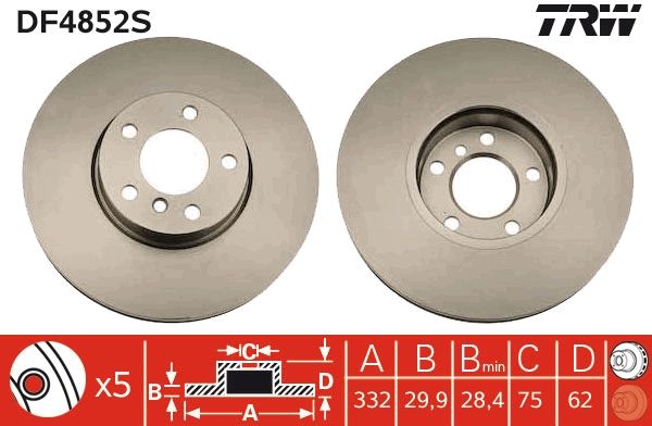 TRW BRAKE DISC - TecDoc 1