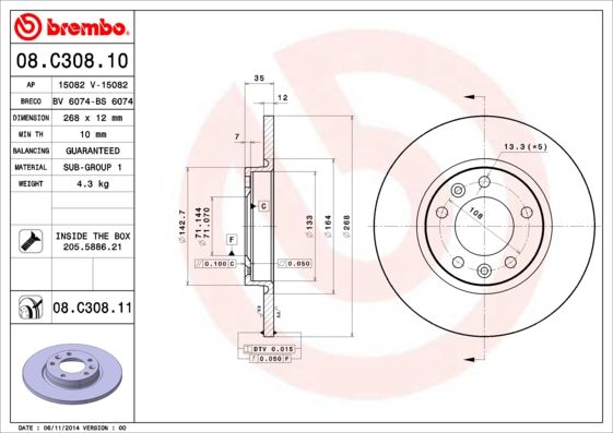 Brake Disc 08.C308.11