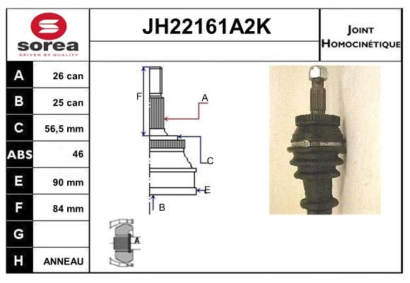 KIT CV JOINT AVEC KR053 - 9000