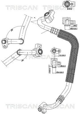 TRISCAN 9010 16001 High-/Low Pressure Line, air conditioning
