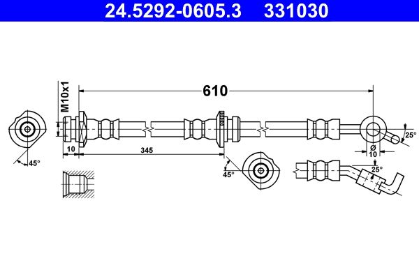 ATE 24.5292-0605.3 - Bremsschlauch