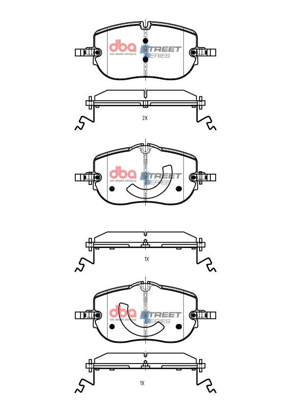 DBA SS STREET SERIES BRAKE PADS [ MERCEDES-BENZ C200 MHEV 2021 - ON F ] - TecDoc Only