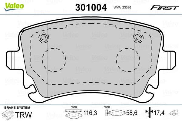 Brake Pad Set, disc brake 301004