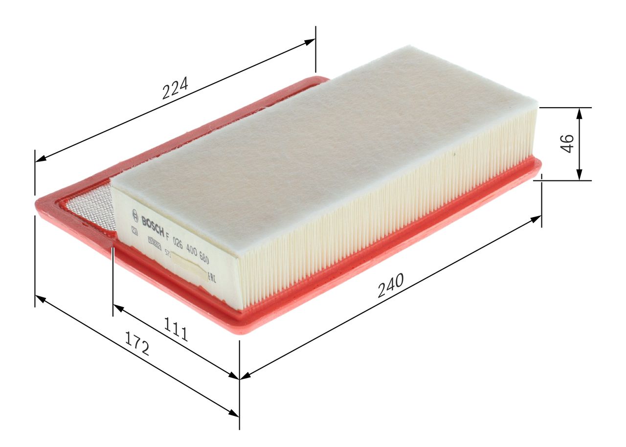 BOSCH F 026 400 680 - Luftfilter